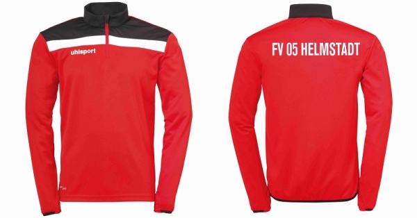 FV 05 Helmstadt Offense 23 1/4 Zip Top, rot inkl. Druck